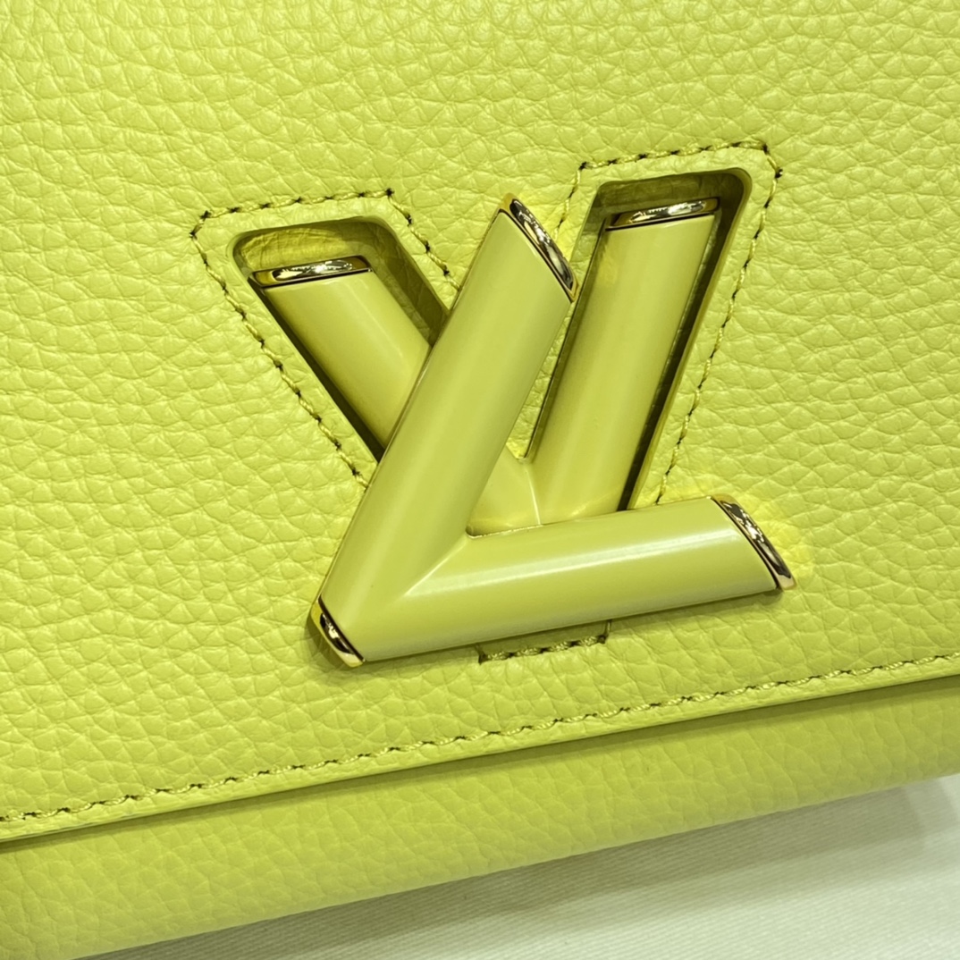 Louis Vuitton TWIST PM Handbag Taurillon Leather M58571 Ginger Yellow